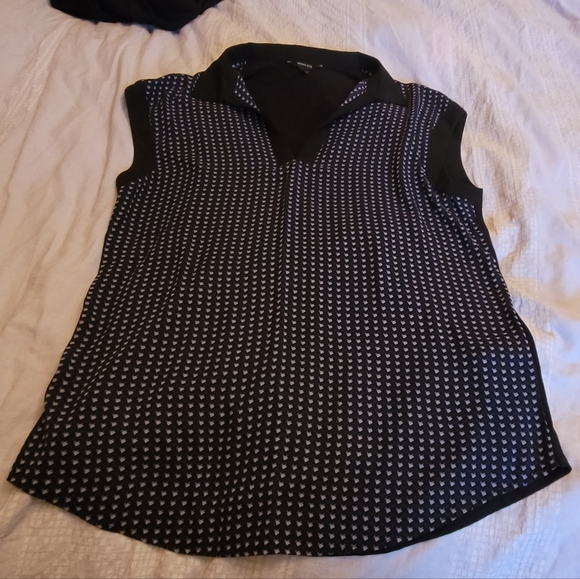 RW&Co mixed media shirt-neck tunic size M - Picture 2 of 8